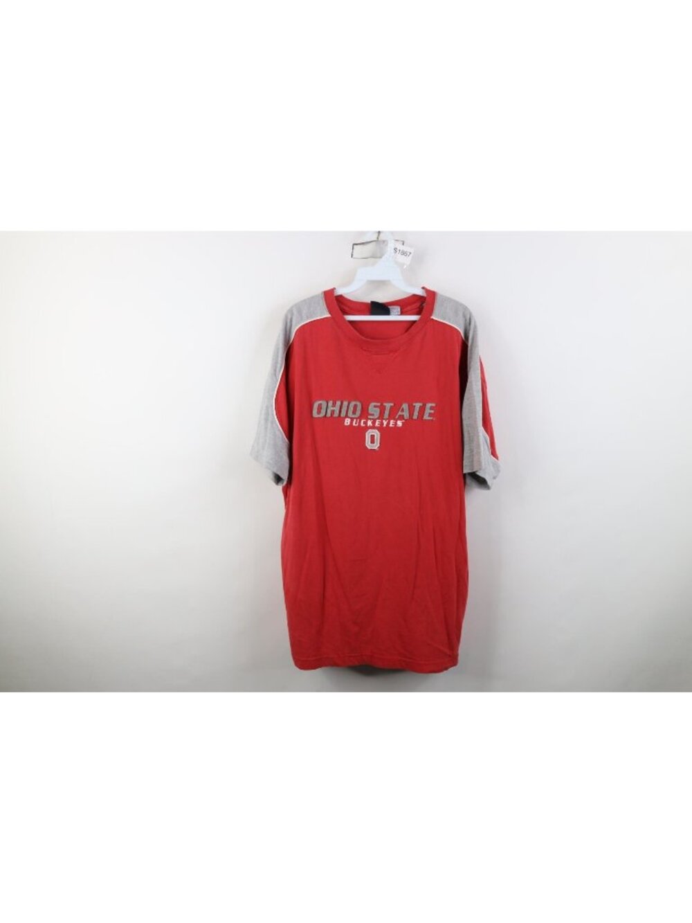 Vintage 90s Mens XL Distressed Ohio State University Short Sleeve T-Shirt Red